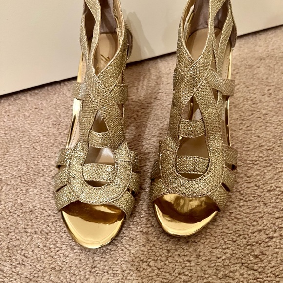 Gold sparkle Mark Fisher heels - Picture 2 of 4